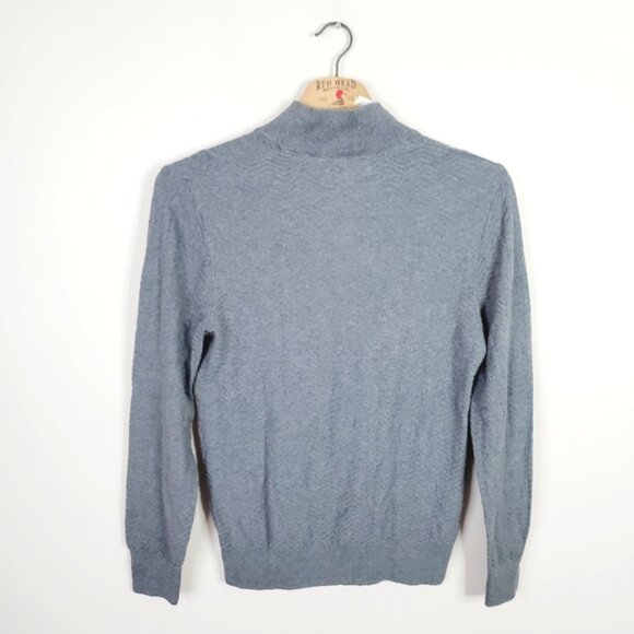 Frederik Anderson Copenhagen Golf Cotton Mens Quarter Zip Grey Pullover Sweater - Picture 2 of 8